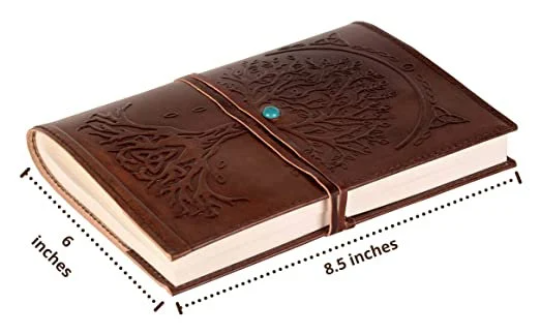 Handcrafted Tree of Life Embossed Leather Journal | 100 Blank Pages | Diary, Grimoire & Sketchbook | 8.5x6 Inch