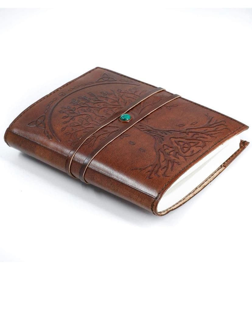 Handcrafted Tree of Life Embossed Leather Journal | 100 Blank Pages | Diary, Grimoire & Sketchbook | 8.5x6 Inch