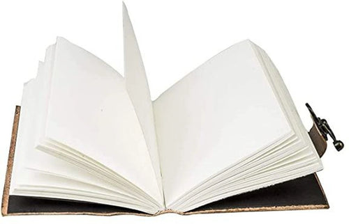 Handcrafted The Journey Leather Journal | 100 Blank Pages | Travel Diary & Sketchbook | 7x5 Inch
