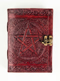 Handcrafted Star Celtic Leather Journal | 100 Blank Pages | Grimoire, Sketchbook & Diary | 7x5 Inch